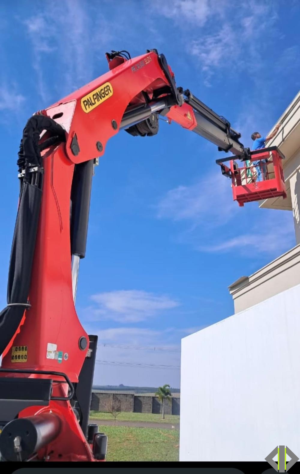 Safety aerial  work basket for knuckle boom crane