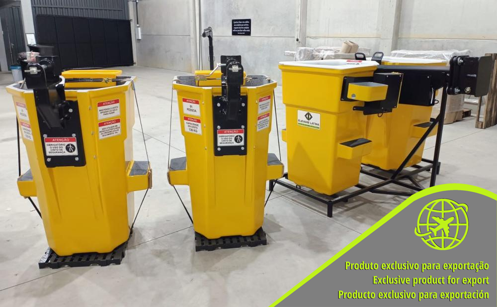 CESTO EM FIBRA ACOPLADO PARA GUINDASTE